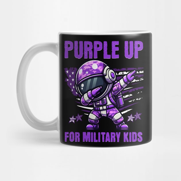 Purple Up Military Kids Military Child Month Astronaut Funny by Orhanpeter